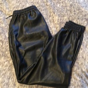 High waisted Zara pleather joggers